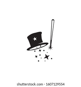 Illustration of magic hat with wand