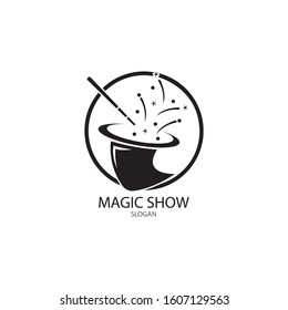 Illustration of magic hat with wand