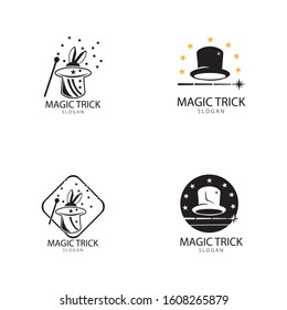 Illustration of magic hat with wand
