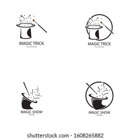 Illustration of magic hat with wand