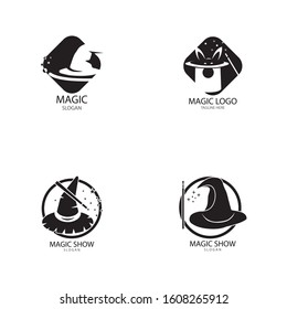 Illustration of magic hat with wand