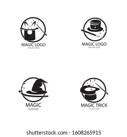 Illustration of magic hat with wand