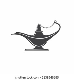 illustration of magic lamp, vector art.