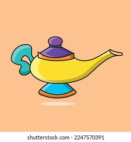 Illustration of Magic Lamp – Magic Lamp Vector – Magic Lamp Drawing