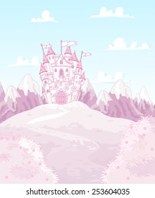 Illustration of magic princess castle 