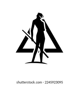 Illustration of a magic stick warrior from the mountains