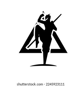 Illustration of a magic stick warrior from the mountains