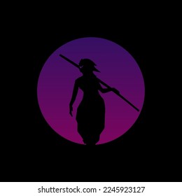 Illustration of a magic stick warrior from the mountains