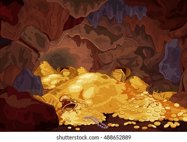 Illustration of a magic treasury cave