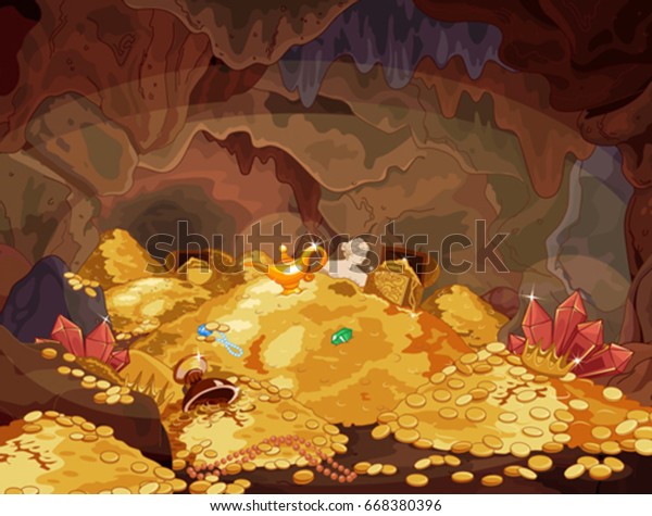 魔法の宝石の洞窟のイラスト のベクター画像素材 ロイヤリティフリー