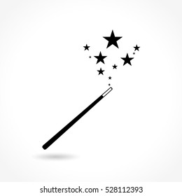 Illustration of magic wand icon on white background