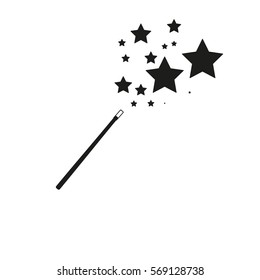 Illustration of magic wand icon on white background