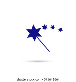 Illustration of magic wand icon on white background