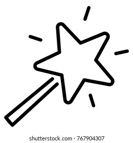 Illustration of magic wand icon on white background