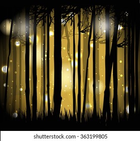 illustration of magical forest