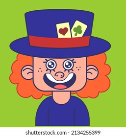 Illustration of a magician. A lovely magician. Minimalistic vector illustration.