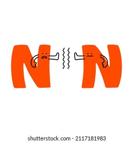 Illustration von Magnetfiguren (Nordpol und Südpol) (weißer Hintergrund, Vektorgrafik, ausgeschnitten)