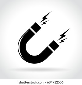Illustration of magnet icon on white background