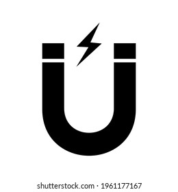 
illustration of a magnet vector icon with solid black color