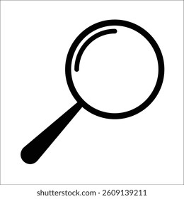 Illustration of a and magnifying glass commonly used to represent concepts like search discovery or investigation in various contexts