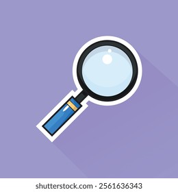 Illustration of Magnifying Glass in Flat Design