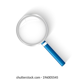 Illustration of a magnifying glass isolated on a white background.