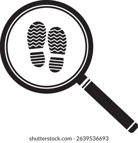 illustration of a magnifying glass searching for shoeprints