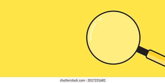 Illustration of a magnifying glass with yellow background