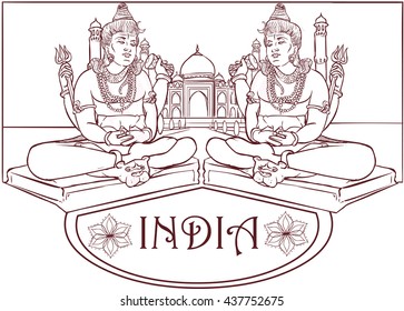  Illustration of a  Maha Shivaratri and  Taj Mahal 