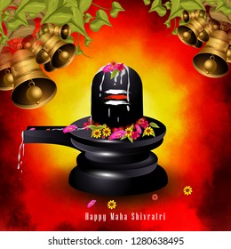 illustration of Maha Shivratri, a Hindu festival celebrated of Shiva Lord