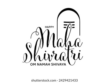 Illustration of maha Shivratri with stylish text om namah shivaya banner, poster design easy to edit.