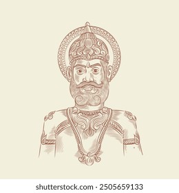 Illustration of Maharaja Agrasen. He was a legendary Indian king of Agroha in India.