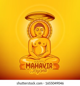 Illustration Of Mahavir Jayanti Celebration Background  with message in Hindi Mahavir Jayanti  meaning Its mahavir birthday