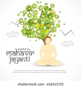 Illustration Of Mahavir Jayanti Celebration Background.