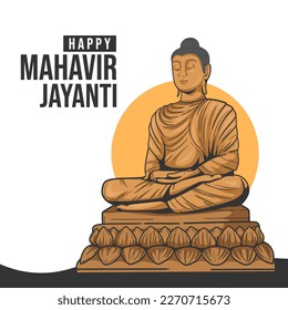 illustration Of Mahavir Jayanti, Celebration of Mahavir birthday