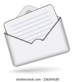 illustration of mail envelope with empty paper inside