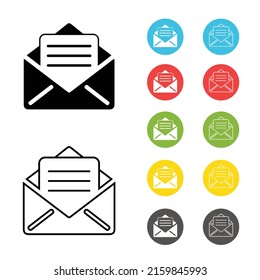 illustration of mail envelope icons set