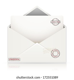 Sobre de correo de ilustración aislado en fondo blanco. Vector.