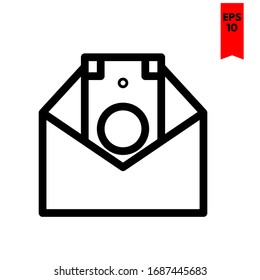 ilustración de icono plano de correo