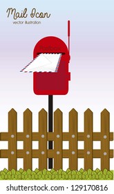 Illustration mail icon. illustration of mailbox. vector illustration