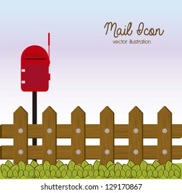 Illustration mail icon. illustration of mailbox. vector illustration