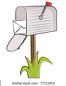 Illustration of mailbox with letter