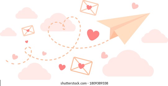 Illustration for mailing letters for Valentine's Day