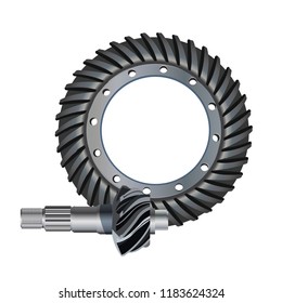 Illustration of the main gear icon. bevel gear.