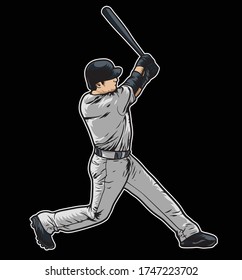 illustration with the main object of a baseball player