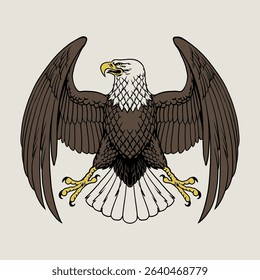 Illustration of Majestic American Eagle Flying