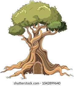 Illustration Of Majestic Tree With Door