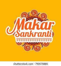 Illustration Of Makar Sankranti Background.