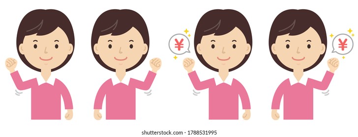 Illustration to make a guts pose. An illustration of how salary is entered.
Girl illustration.