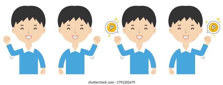 Illustration to make a guts pose. An illustration of the points being obtained.
Illustration of a boy.
